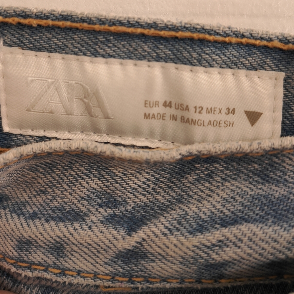 ZARA High Waist Crossover Waist Wide Leg jeans - Picture 3 of 4